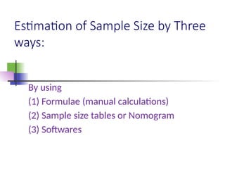 Estimation of sample size in clinical trials | PPTX