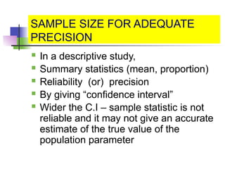 Estimation of sample size in clinical trials | PPTX