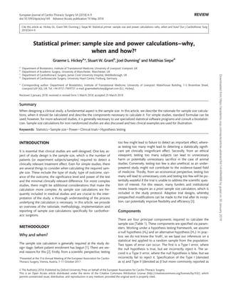 Sample Size And Power Calculations