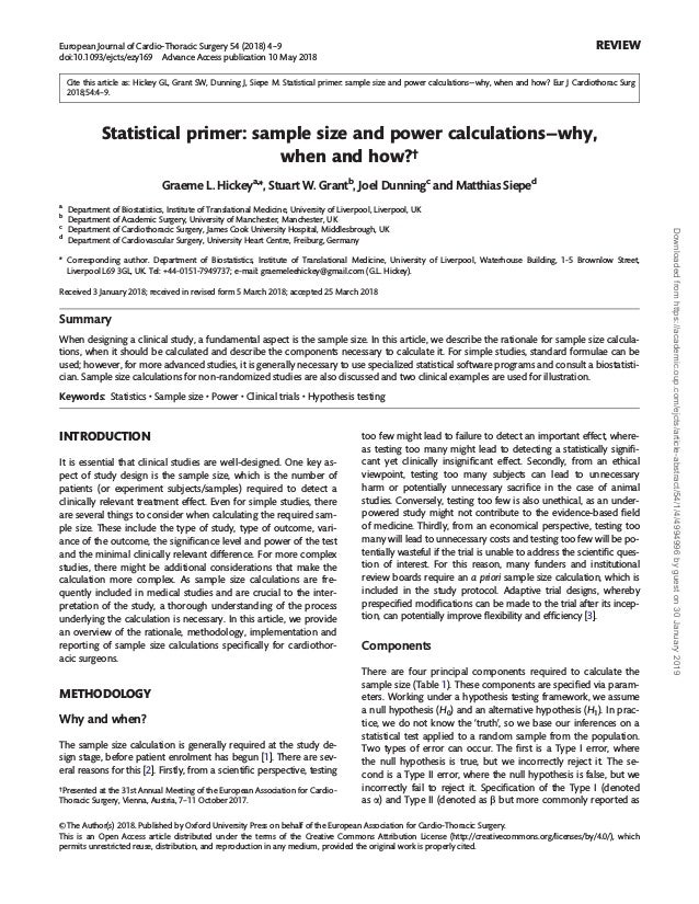 Sample Size And Power Calculations