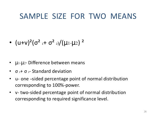 Sample size calculation