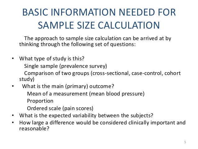 calculate sample size