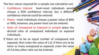 Sample size calculation for cohort studies | PPTX