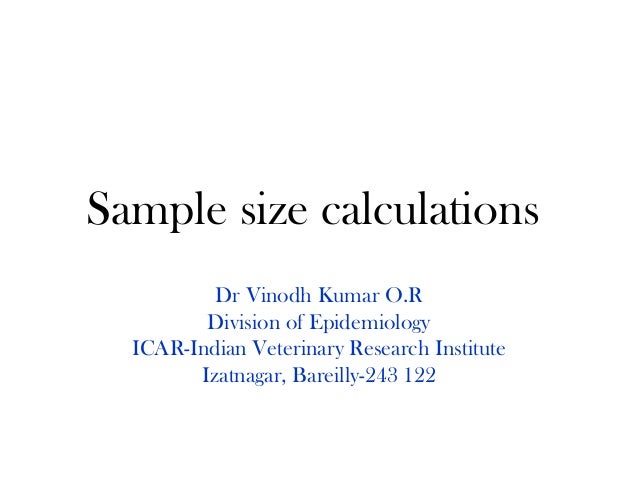 Sample Size Calculations
