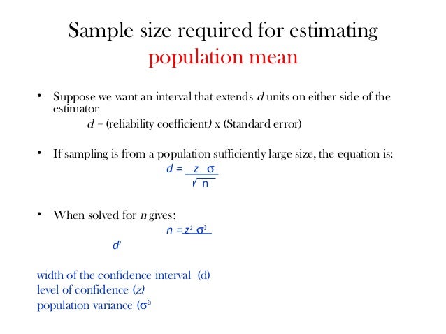 sample size calculations sample size equation