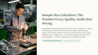 Sample Size Calculator: The Number Every Quality Audit Gets Wrong | PDF