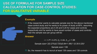 Sample size estimation in health research | PPTX