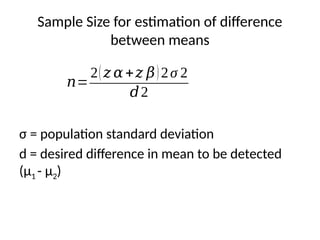 Differences Estimation Sample Sample Size Estimation for community medicine.pptx