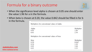 Sample Size Calculation Using Alpha Beta R Sample size calculation in medical research | PDF