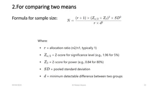 “Sample Size Estimation in Research: Concepts, Formulas, and ...
