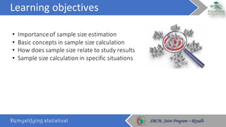 Sample size in health sciences - Basics and selected examples | PDF