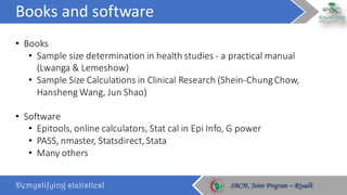 Sample size in health sciences - Basics and selected examples | PDF