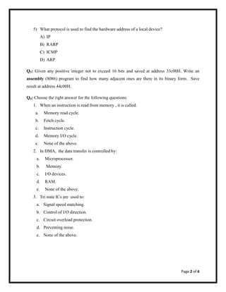 Samples of competitive examination questions: Part I | PDF