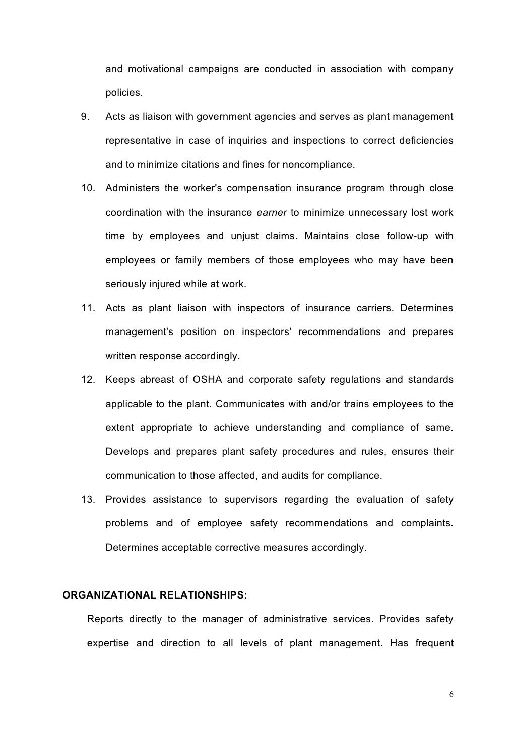 job description e