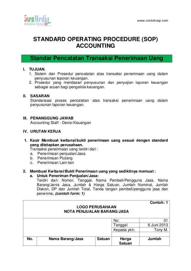 Contoh Sop Bagian Ppic Production Planning And Inventory 