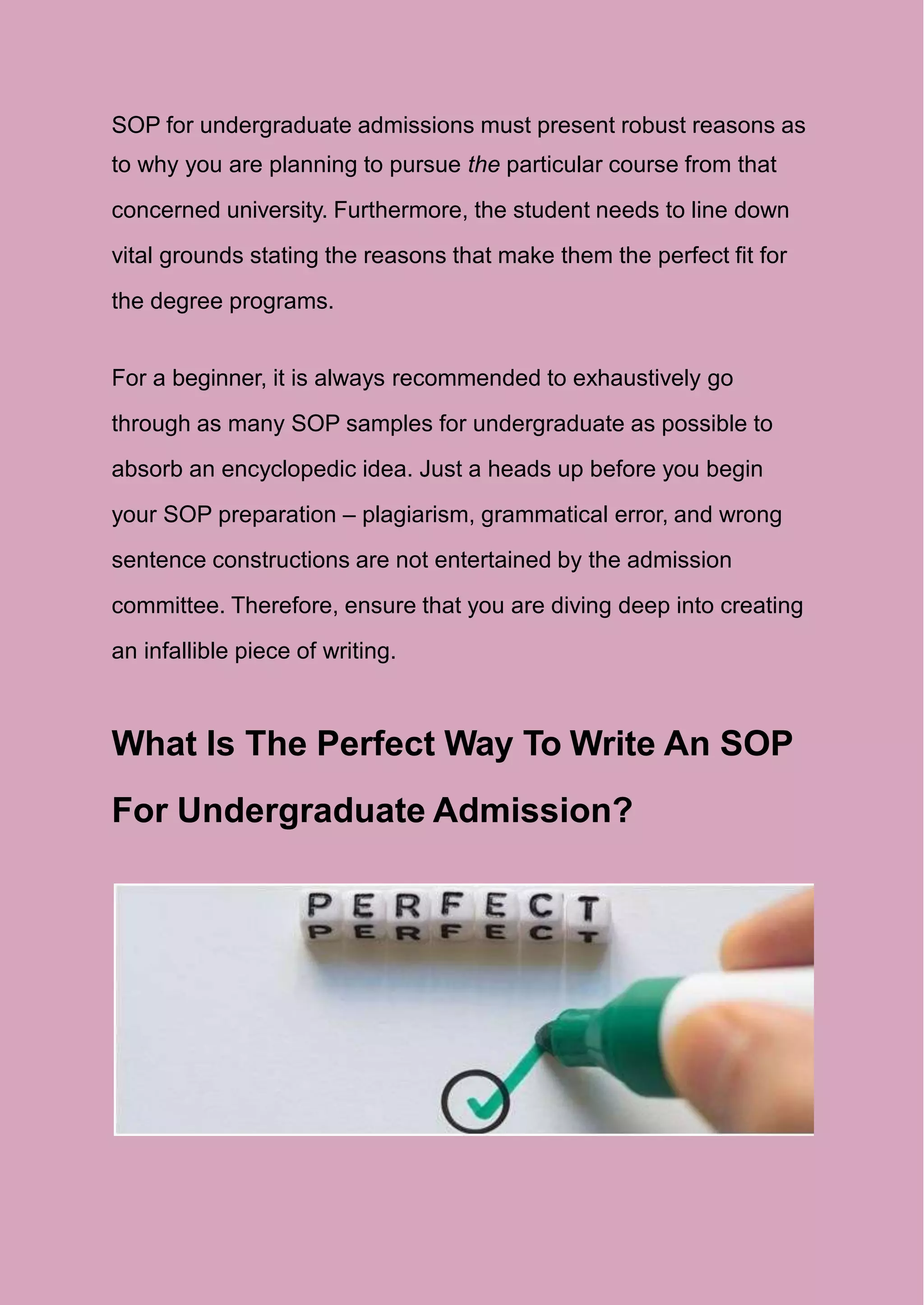 Sample SOP For Undergraduate Students Admission And How To Write It.pptx