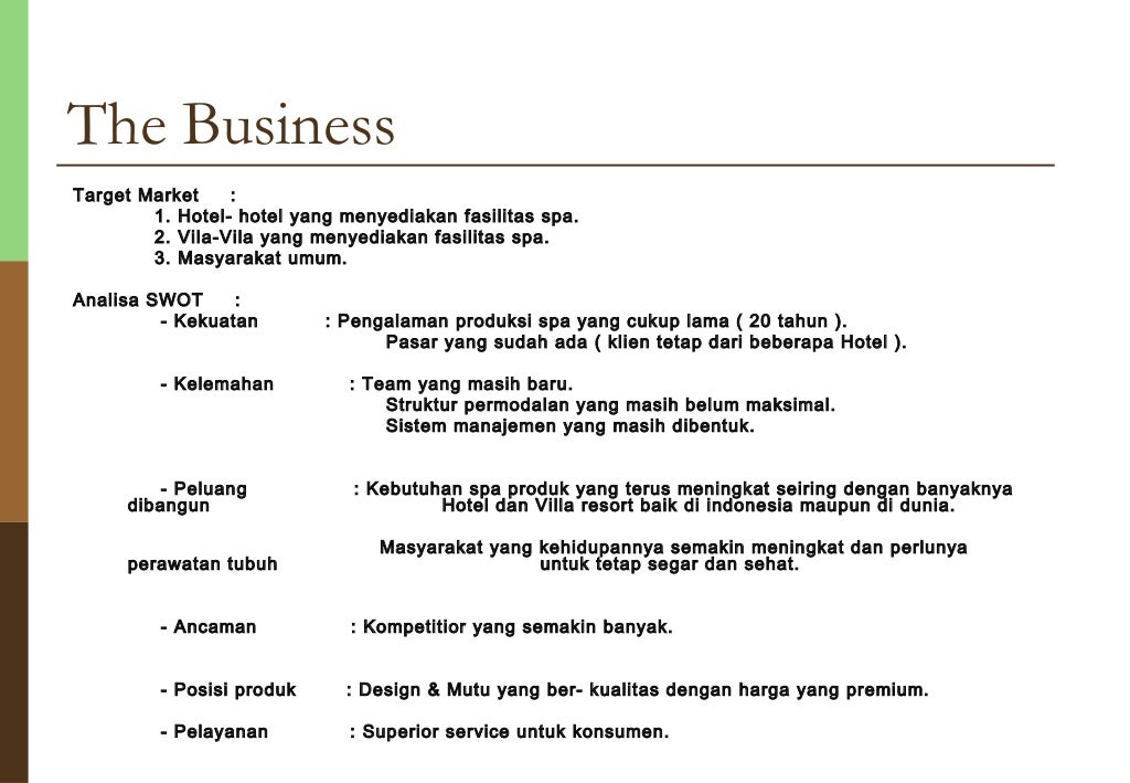 Sample Spa Business Plan