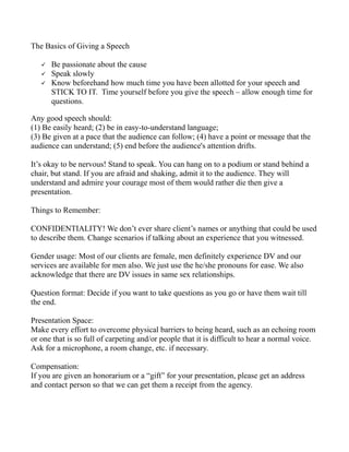 Sample Speech Basics | DOC | Family and Relationships