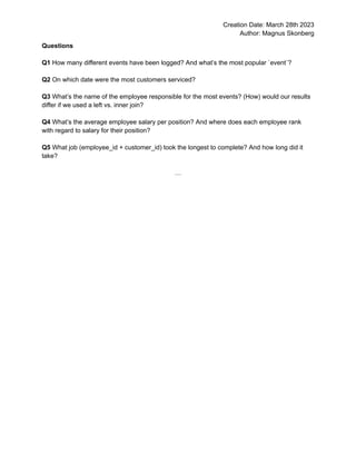 SAMPLE SQL SCREENING | PDF