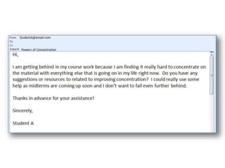 Sample student support emails