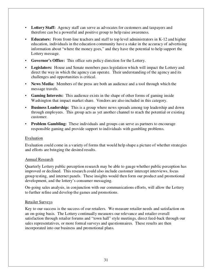 washingtons lottery business plan work lottery pool form