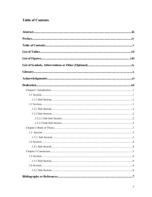 master thesis table of contents template microsoft