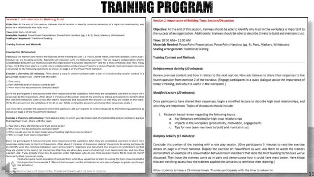 Conclusion of training evaluation picture