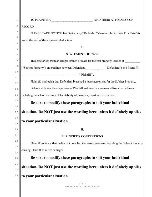 Help with writing brief