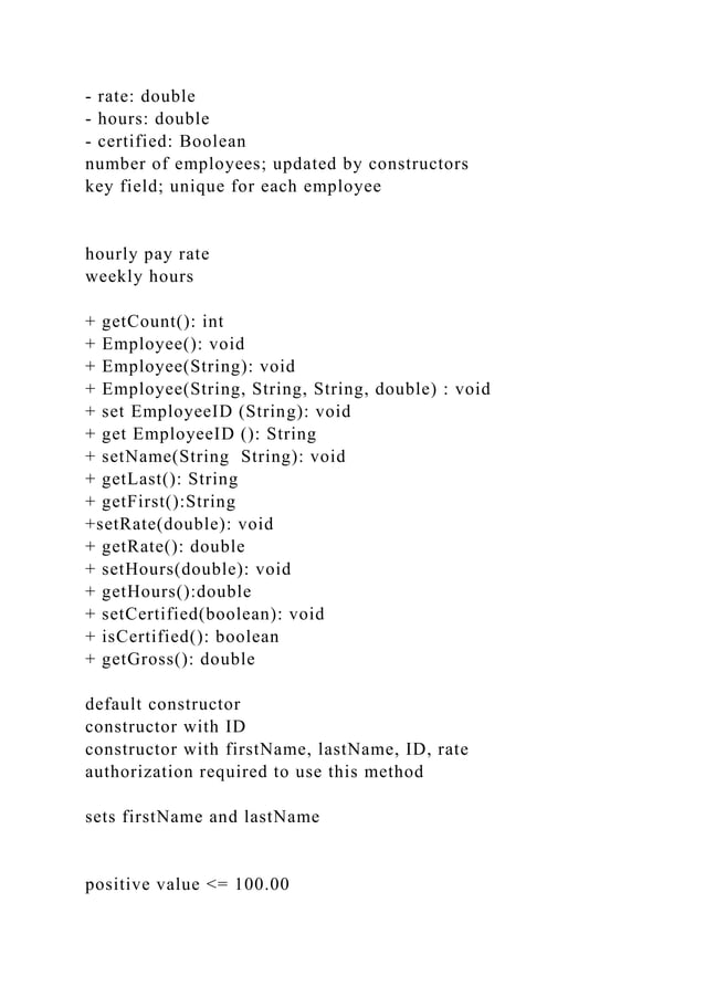 Sample uml diagram employee classemployee count int docx