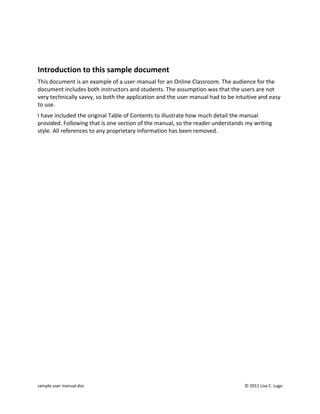 Sample User Manual