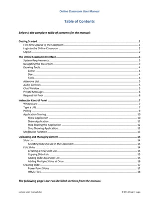 Sample User Manual
