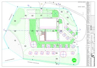 ARCHITECTURAL LANDSCAPE               ZONE A
                                                                                                                                                                                        A1   Paved area with
                                                                                                                                                                                             concrete grass
                                                                                                     B                                                                                  A2   Hedera helix
                                                                                                                                                                                             (Common ivy)
                                                                                                                                                                                        A3   Planted with species:
                                                                                                                                                                                             Capparis spinosa var.
                                                                                                                                                                                             rupestris (Caper bush)
                                                                                                                                                                                             Ruscus aculeatus
                                                                                                                                                                                             (Great butcher's room)




                                                 N
                                                                                                                                                        CONTEXTUAL          LANDSCAPE         ZONE B
                                                                                                                                                                                        01   Tetraclinis articulata
                                                                                                                                                                                             (Sandarac Gum Tree)


                                                                                06                                                                                                      02   Plant species:
                                                                                                                                                                                              Anthyllis hermanniae
                                                                                                                                                                                             (Shrubby Kidney Vetch)
                                                                                                                                                                                             Ephedra fragilis
                                                                                                                                                                                             (Shrubby Joint Pine)
                                                                                                                                                                                             Euphorbia dendroides
                                                                                                                                                                                             (Tree spurge)


                                                                                                             05   01
                                                                                                                                                                                             Rosmarinus officinalis
                                                                                                                                                                                             (Rosemary)
                                                                                                                                                                                             Rhamnus oleoides
                                                                                                                                                                                             (Small Buckthorn)
                                                                                                                                                                                             Spartium junceum
                                                                                                                                                                                             (Spanish Broom)
                                 H
                             ITC



                                                                                                                                                                                        03
                                                                                                                                                                                             Plant species:


                                          05                                    07                                                                                                           Cistus creticus (Hoary


                                                         03
                            AD




                                                                                                                                                                                             Rockrose)
                                                                                                                                                                                             Cistus monspeliensis
                       IEN




                                                                                                                                                                                             (Rockrose)
                                                                                                                                                                                             E rica multiflora
                       DL




                                                                                                                  02                                                                         (Mediterranean Heath)
                                                                                                                                                                                             Ononis natrix (Bush
                     MA




                                                                                                                                                                                             Restharrow)
                                                                                                                                                                                             Origanum vulgare
                  RT




                                                                                                                                                                                             (Common Marjoran)
                FO




                                                                                                                                                                                             Phlomis fruticosa
                                                                                                                                                                                             (Great Sage)
                                                                                                                                                                                             Rosmarinus officinalis


                                     09                                                      A2
                                                                                                                                                                                             (Rosemary)
                                                                                                                                                                                             Salvia officinalis
                                                                                                                                                                                             (Common Sage)
                                                                                                                                                                                             Teucrium fruticans
                                                                                                                                                                                             (Tree Germander)
                                                                                                                                                                                             Thymbra capitata
                                                                                                                                                                                             (Mediterranean Thyme)


                                                                                                                  03                                                                    04
                                                                                                                                                                                              Plant species:
                                                                                                                                                                                              Coronilla valentina
                                                                                                                                                                                             (Shrubby Crown Vetch)
                                                                                                                                                                                              Crocus longiflorus
                                                                                                                                                                                             (Crocus)
                                                                                                                                                                                             E rica multiflora
                                                                                                                                                                                             (Mediterranean Heath)
                                                                                                                                                                                             Muscari spp.
                                                                                                                                                                                              Origanum vulgare
                                                                                                                                                                                             (Common Marjoran)
                                                                                                                                                                                             Phlomis fruticosa

V                                                                                         Cupressus
                                                                                          sempervirens
                                                                                                                                                                        V                    (Great Sage)
                                                                                                                                                                                             Rosmarinus officinalis



                                                         A1                          A3                      04
                                                                                          (Cypress)                                                                                          (Rosemary)


                                     08                               A2




                                                                                                                                                                                                                                                                                        December 2001
                                                                                                                                                                                              S alvia officinalis




                                                                                                                                                                                                                                                                                                                                             1 : 200
                                                                                                                                                                                             (Common Sage)




                                                                                                                                                                                                                                      EJC
                                                                                                                                                                                             Teucrium fruticans




                                                                                                                                                                                                                                                                     DF
                                                                                                                                                                                             (Yellow Germander)




                                                                                                                                                                                                                                                 architect
                                                                                                                                           Periploca laevigata   ssp.                        Thymbra capitata




                                                                                                                                                                                                                        drawn




                                                                                                                                                                                                                                                                                                                 scale
                                                                                                                                           angustifolia




                                                                                                                                                                                                                                                                             date
                                                                                                                                                                                             (Mediterranean Thyme)
                                                                                                                                           (Wolfbane)




                                                                                                                                                                                                                                                                                                                                             M1 0 1 P 0 1 4 6
                                                                                                                                                                                        05    Plant species:
                                                                                                                                                                                              Mespilus germanica




                                                                                                                                                                                                                                            PROPOSED LANDSCAPING
                                                                                                                                                                                               (Common Medlar)
                                                                                                                                                                                              Myrtus communis
                                                                                                                                                                                              (Mirtle)
                                                                                                                                                                                              Punica granatum
                                                                                                                                                                                              (Pomegranate)

                                                                                                                                                                                        06   Crataegus monogyna
                                                                                                                                                                                             (Common hawthorn)

                                                                                                                                                                                        07
                                                                                                                                                                                              Plant species:
                                                                                                                                                                                             Planted with low



                                     10
                                                                                                                                                                                             vegetation.
                                                                                                                                                                                             Micromeria
                                                                                                                                                                                             macrophylla (Maltese
                                                                                                                                                                                             savory)




                                                                                                                                                                                                                                            PLAN
                                                                                                                                                                                             Sedum native spp. only




                                                                                                                                                                                                                        description
                                                                                                                                                                                             (Stonecrops)




                                                                                                                                                                                                                                                                                                                 dwg. no.
                                                                                                                                                                                             Thymbra capitata
                                                                                                                                                                                             (Mediterranean thyme)
                                                                                                                                                                                             Triadenia aegyptiaca
                                                                                                                                                                                             (Egyptian St. John's




                                                                                                                                                                                                                                             MELITA CABLE TECHNICAL CENTRE
                                                                                                                                                                                             Wort)


                                                                                            A1                                                                                          08    Planted species:


                                          03                                                                                                                                                  Quercus ilex ssp.
                                                                                                                                                                                              ilex (Holm oak)




                                                                                                                                                                                                                                                                             MADLIENA
                                                                                                                                                                                        09    Planted species:
                                                                                                                                                                                              Pinus halepensis
                                                                                                                                                                                              (Aleppo pine)




                                                                                                                                                                                                                                                                                                                           MELITA CABLE TV
                                                                                                                                                                                        10   Plant species
                                                                                                                                                                                             Planted with low
                                                                                                                                                                                             vegetation.




                                                                                                                                                                                                                                                                                                                                                       M 101
                                                                                                                                                                                             Gynandriris
                                                                                                                                                                                             sisyrinchium
                                                                                                                                                                                             (Spanish-nut Iris)
                                                                                                                                                                                             Lygeum spartum
                                                                                                                                                                                             (Esparto Grass)




                                                                                                                                                                                                                                                                                                                                                 ref no.
                                                                                                                                                                                             Stipa capensis




                                                                                                                                                                                                                        job tit




                                                                                                                                                                                                                                                                                                                 client
                                                                                          04                                                                                                 (Common awn grass)
                                                                                                                                                                                             Stipa pennata (Feather
                                                                                                                                                                                             grass)

                                                                                                                                                                                        11   Plant species:
                                                                                                                                                                                             Anthyllis hermanniae
                                                                                                                                                                                             (Shrubby Kidney Vetch)
                                                                                                                                                                                             E rica multiflora
                                                                                                                                                                                             (Mediterranean Heath)
                                                                                                                                                                                             Eph edra fragilis
                                                                                                                                                                                             (Shrubby Joint Pine)
                                                                                                                                                                                             Euphorbia dendroides
                                                                                                                                                                                             (Tree Spurge)




                       EMB   ANKM
                                  ENT                                                     03                                                                                                 Medicago arborea (Tree
                                                                                                                                                                                              medick)
                                                                                                                                                                                             Periploca angustifolia

               LIENA                                                                                                   Ceratonia siliqua                                                     (Wolfbane)
         MAD                                                                                                                                                                                 Rhamnus oleoides
    FORT
                                                                                                                       (Carob tree)




                                                                                                                                                                                                                                                                                                        AR C H I T E C T U R E P O J E C T
                                                                                                                                                                                             (Small Buckthorn)
                                                                                                                                                                                             Rosmarinus officinalis
                                                                                                                                                                                             (Rosemary)
                                               FORT M




                                                                                                                                                                                                                                                                                                                                R
                                                     ADLIENA                                                                                                                                  Origanum vulgare

                                                             ACCESS                                                                                                                          (Common Marjoran)
                                                                    DIRT RO                                                                                                                  Phlomis fruticosa (Great
                                                                           AD                                                                                                                Sage)


                                                                                          11             B
                                                                                                                                                                                             Rosmarinus officinalis
                                                                                                                                                                                             (Rosemary)
                                                                                                                                                                                             Salvia officinalis
                                                                                                                                                                                             (Common Sage)
                                                                                                                                                                                             Teucrium fruticans
                                                                                                                                                                                             (Yellow Germander)
 