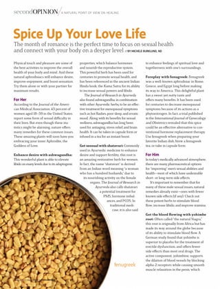 two women’s
inspiring stories
CALLING
ALL
CHOCOLATE
LOVERS!
recipes on
p. 54HERBS TO

 

 
 