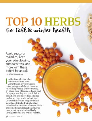 10 surprising WEIGHT-LOSS MYTHS /// MEDICINAL MUSHROOMS: feel amazing from the inside out
T H E S H O P P I N G M AG A Z I N E F O R N AT U R A L L I V I N G JANUARY 2016 |betternutrition.com
FROM
STRESSED
TO SLIM
ONE DOCTOR’S
UNIQUE
APPROACH TO
WEIGHT LOSS
FIND RELIEF FROM
FOOD
ALLERGIES
BEAUTY
OILS:
why they’re
great for all
skin types
QUIZ: HOW WELL DO YOU KNOW YOUR FATS?
3
SIMPLE TIPS
FROM
DR. ANDREW
WEIL
on making
positive changes,
p. 10
6WAYS TO
COMBAT THE
FLU WITH
HOMEOPATHY Kick-start
your
metabolism
with our Reset
Parfait,
p. 22
 