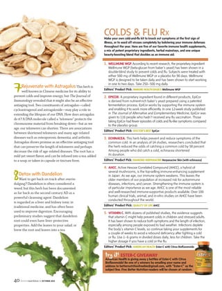 T H E S H O P P I N G M AG A Z I N E F O R N AT U R A L L I V I N G OCTOBER 2015 |betternutrition.com
the surprising link between GUT HEALTH  MOOD /// HOW ASTAXANTHIN does a body good
BREADS,
MUFFINS,
 MORE
GLUTEN-FREE,
GRAIN-FREE ... AND
OH SO GOOD!
Plus!
WHAT TO TAKE FOR
BEAUTIFUL HAIR, SKIN,  NAILS, p. 24
10AMAZING
HERBS
FOR FALL
 WINTER
HEALTH,
p. 36
NO. 1
HOMEOPATHIC
REMEDY
for anxiety, trauma,
 panic attacks
BREAST
HEALTH
QA:
ANSWERS FOR
THE MOST COMMON
QUESTIONS
TIPS FOR
EATING
NON-GMO
 