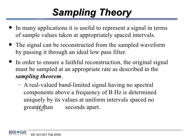 Theoretical Sampling