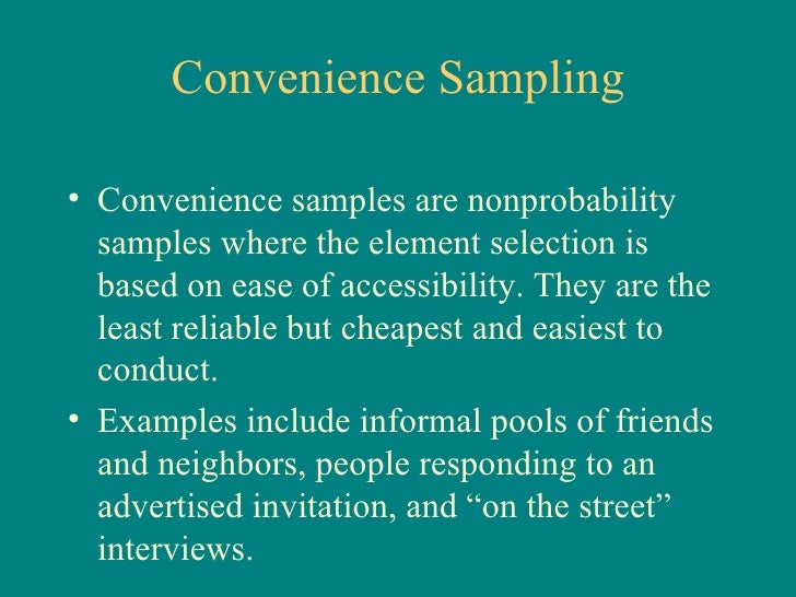 Convenience sampling dissertation