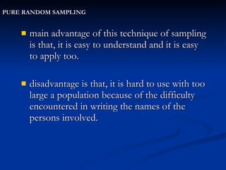 Example Of Pure Random Sampling Sampling Design | PPT