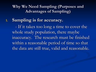 Why Use Sampling Sampling Design | PPT