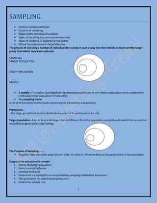 Sampling ,types ,advantages and disadvantages of the sampling | DOCX