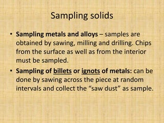 Well Solids Sampling SAMPLING.pptx for analystical chemistry sample techniques | PPTX