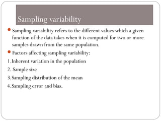 Sampling and its variability | PPT
