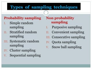 Sampling and types of techniques | PDF