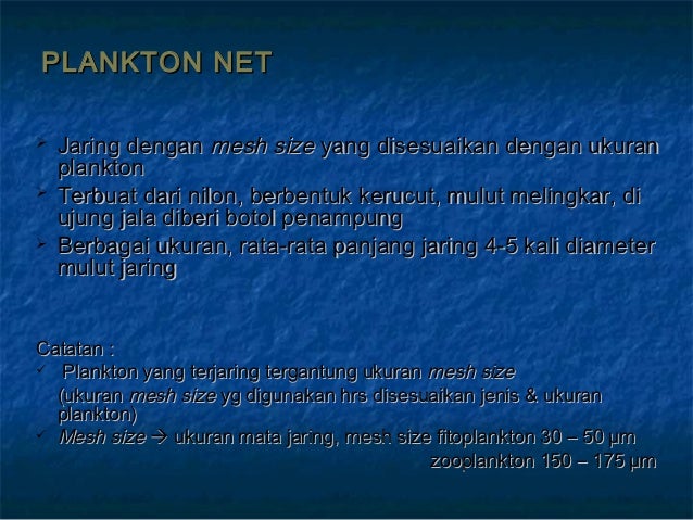 Sampling plankton