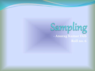 - Anurag Kumar Deb
Roll no. 6
 