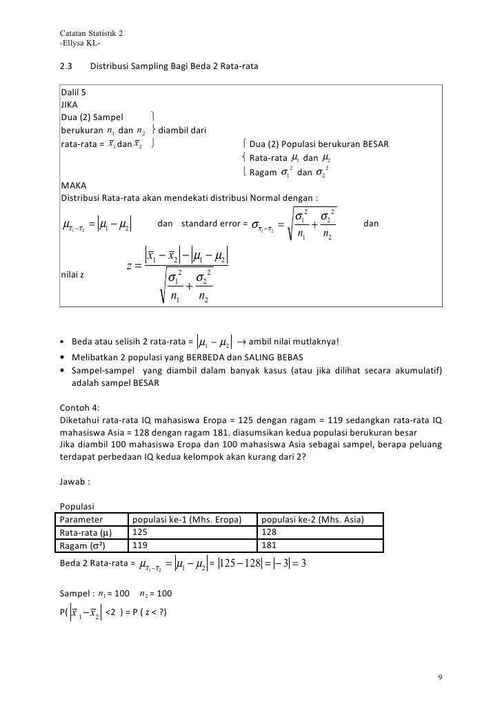 Contoh Soal Distribusi Sampling Rata Rata Dan Jawabannya Contoh Soal Distribusi Sampling Rata Rata Dan Jawabannya