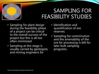Sampling and analysis for feasibility studies and mineral processing | PPTX