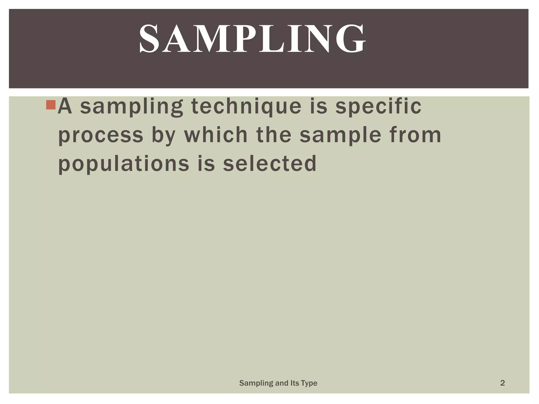 Sampling and its type | PPTX | Science