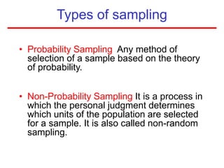 Sampling and sampling distribution | PPT