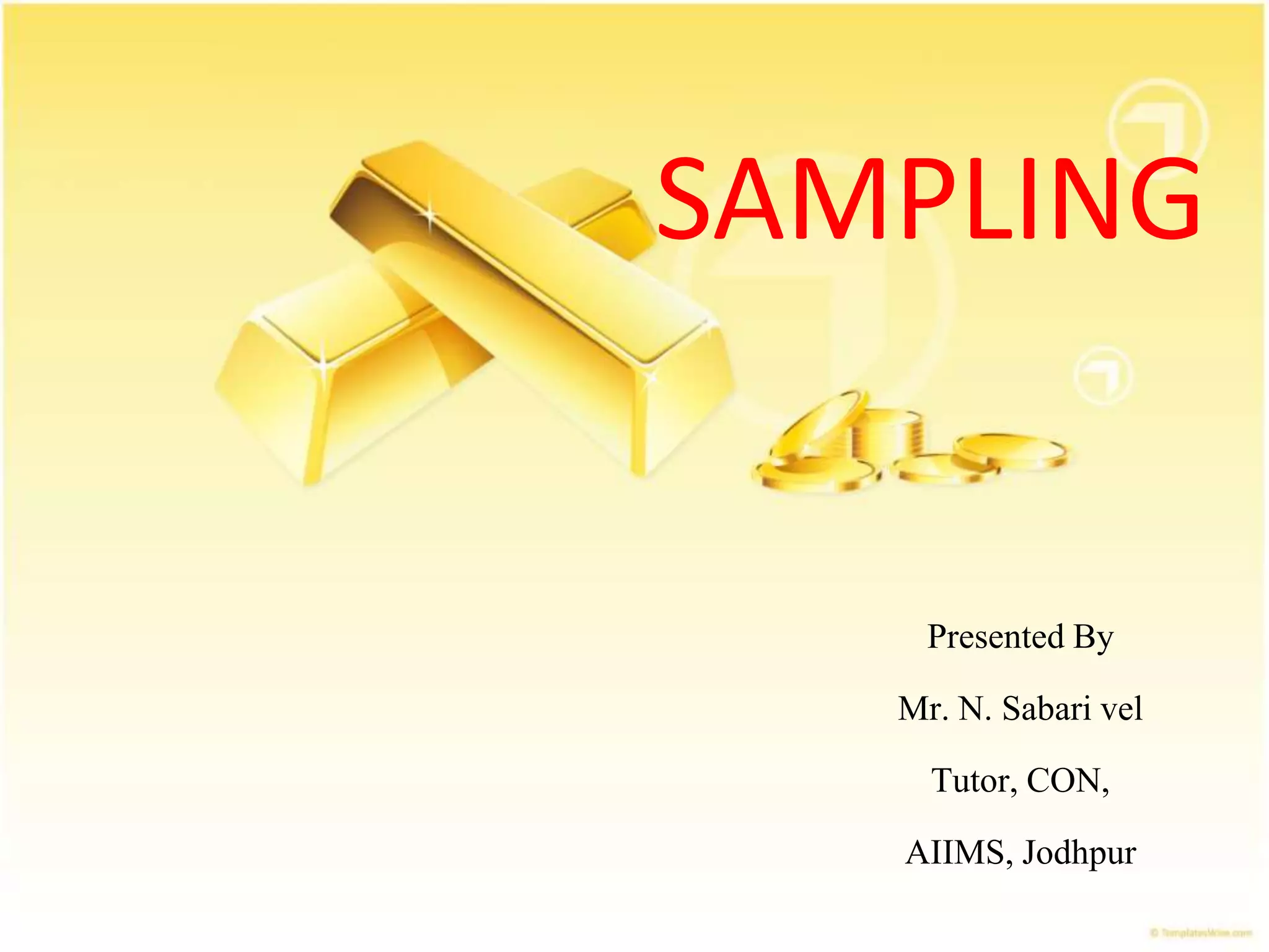 Sampling and sampling techniques PPT | PPTX